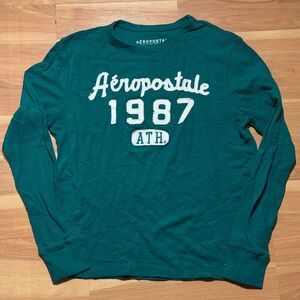 Aeropostale Teal Long Sleeve with White Logo
